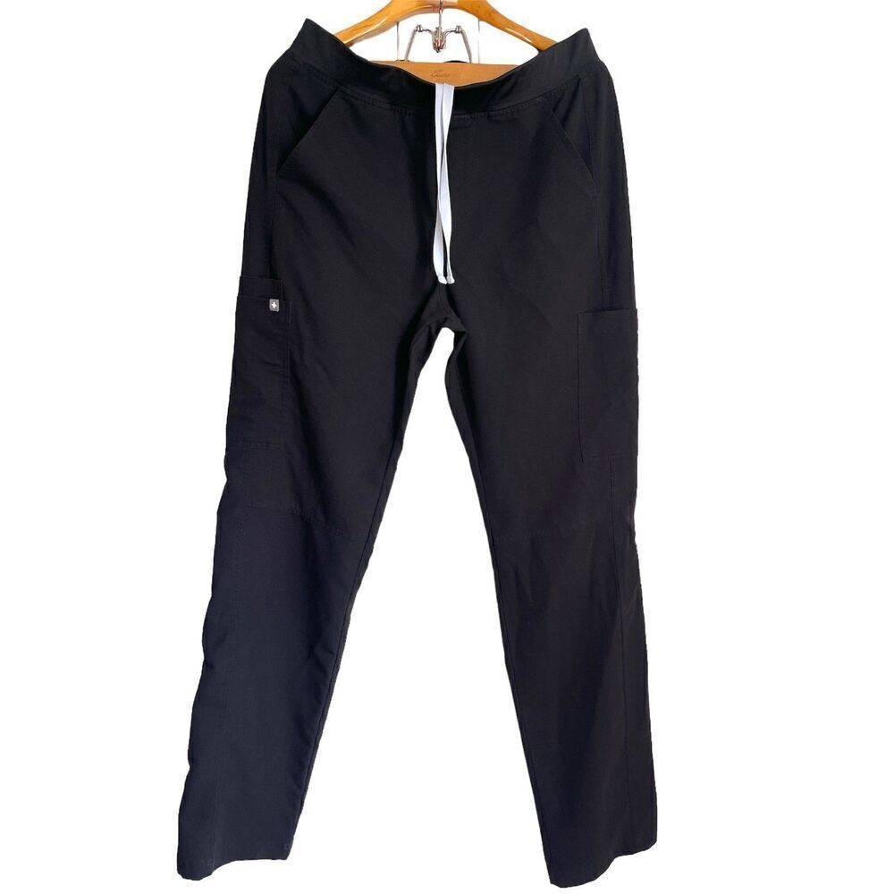 Set of 2 pairs: Figs Technical Collection 2 Pants Black and Maroon Size: L/T